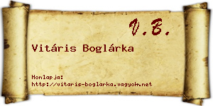 Vitáris Boglárka névjegykártya