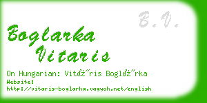 boglarka vitaris business card